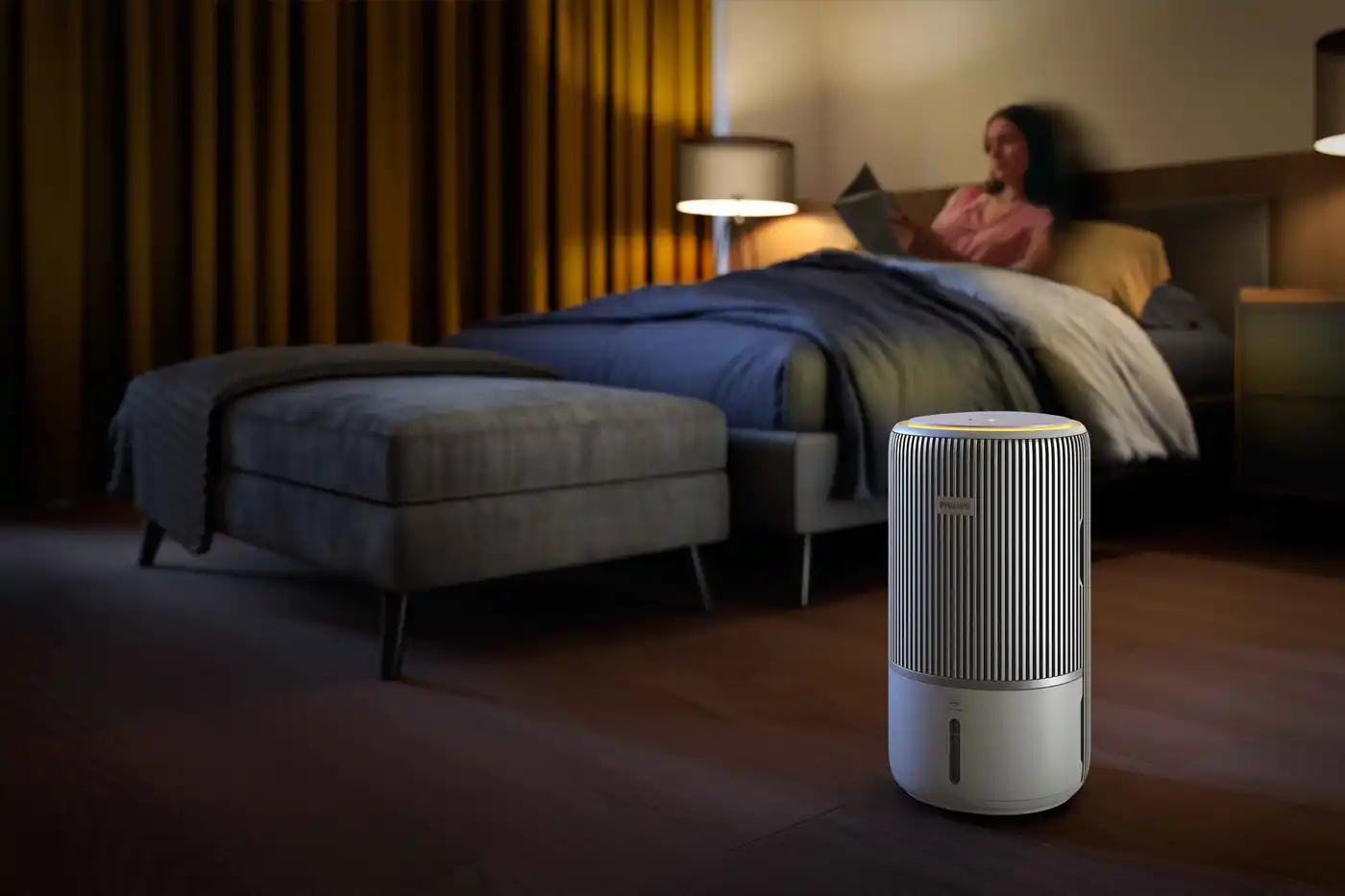 Philips Climate Care 2in1 gaisa attīrītājs un mitrinātājs mierīgai guļamistabai. Inovatīvs dizains, izcila gaisa attīrīšana un optimāla mitrināšana personalizētai pieredzei.