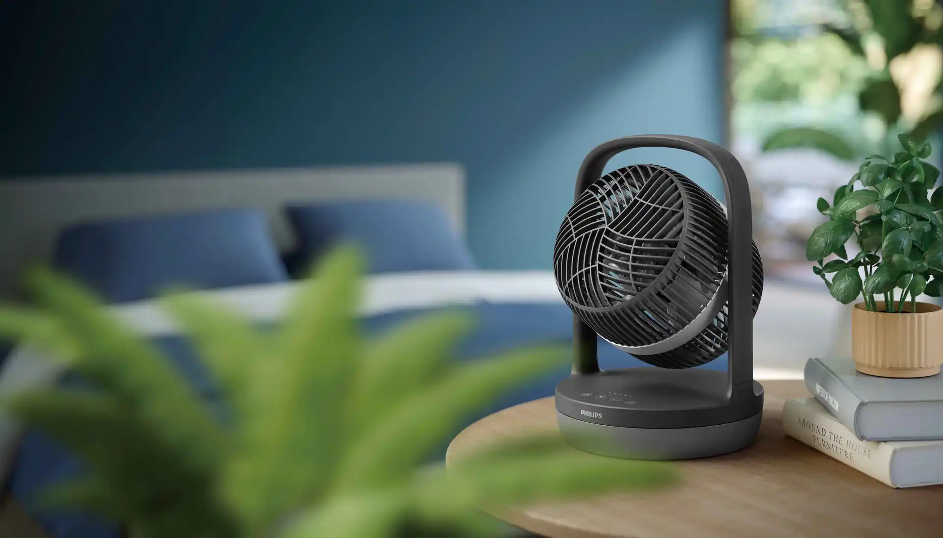 Philips Climate Care ventilators piedāvā klusu dzesēšanu bez lāpstiņām. Izbaudiet tā svārstīgo rotāciju, digitālo vadību un eleganto tumši pelēko dizainu savā guļamistabā, nodrošinot maksimālu gaisa plūsmu.