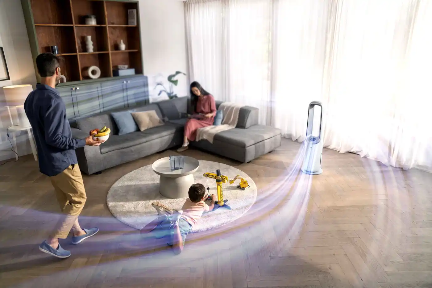 Izbaudiet komfortu ar Philips daudzfunkcionālo Climate Care torņa ventilatoru, kas izstaro tīru gaisu saulainā telpā. Tas ir izstrādāts optimālai gaisa kvalitātei, nodrošinot veselīgāku dzīvesveidu.