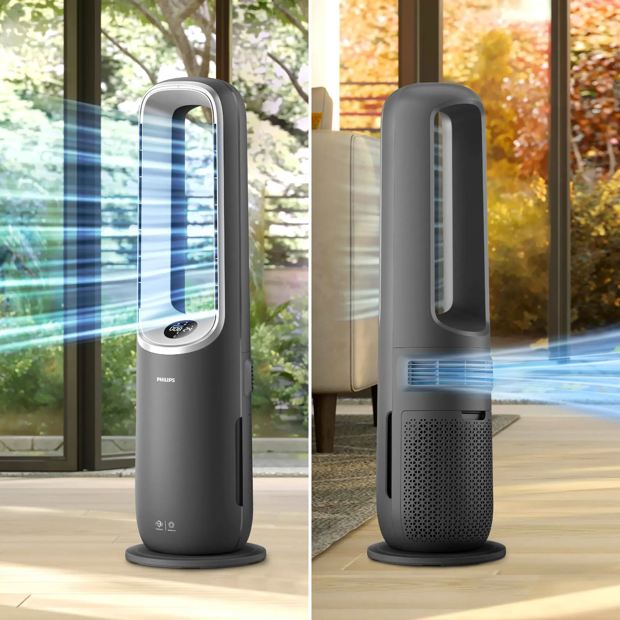 Philips daudzfunkcionālā Climate Care ierīce apvieno ventilatoru, gaisa attīrītāju un viedās funkcijas. Izcils dizains nodrošina optimālu komfortu un gaisa kvalitāti, kas ir izcilības virsotne.