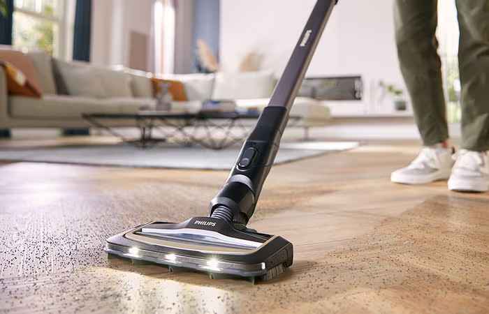 Philips Vac & Wash: Izcila grīdu tīrīšana ar bezvadu ērtībām un LED apgaismojumu. Izbaudiet izcilu dizainu un nevainojami tīras mājas.